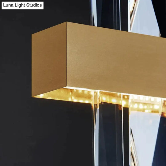 Kyala - Modern Rectangle Gold Crystal Chandelier Lamp