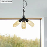 Laura - Antiqued 2/3/5 Heads Metal Hanging Light Black Finish Sputnik Pipe Bar Chandelier With