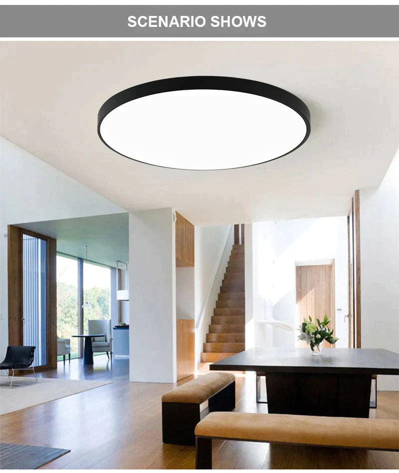 Lauren- Led Ceiling Light Acryl Alloy Modern Lamp Living Room Lighting Round & Square 3Cm Super
