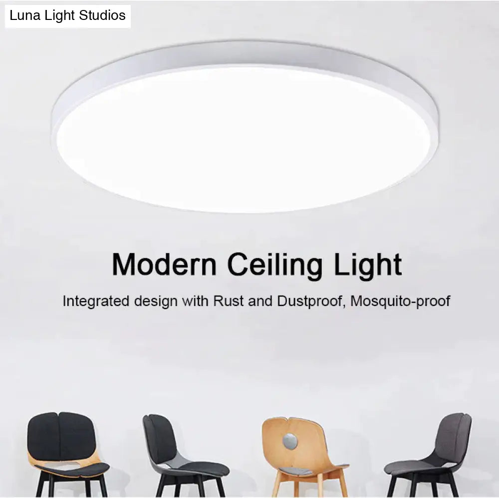 Lauren- Led Ceiling Light Acryl Alloy Modern Lamp Living Room Lighting Round & Square 3Cm Super Thin