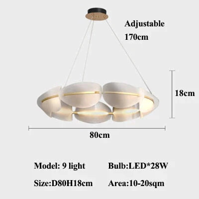 Lavella Petal Shaped Chandelier 9 light / warm light
