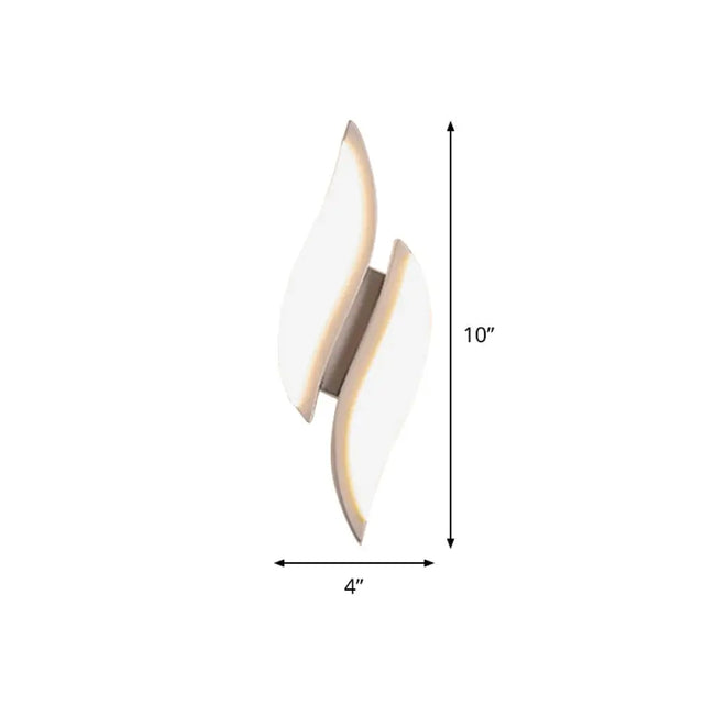 Leaf Led Wall Sconce: Simplicity Meets Acrylic White Lighting In Warm/White Light
