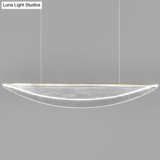 Leaf Shaped Acrylic Led Suspension Light - Natural Elegance For Dining Room