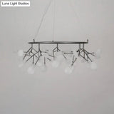 Leaf-Shaped Pendant Lamp: Modern Acrylic Living Room Chandelier In Black/Gold 31.5/35.5 W