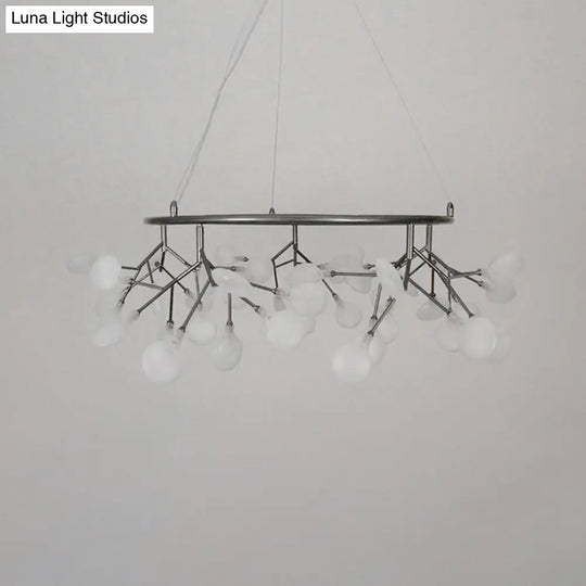 Leaf-Shaped Pendant Lamp: Modern Acrylic Living Room Chandelier In Black/Gold 31.5/35.5 W