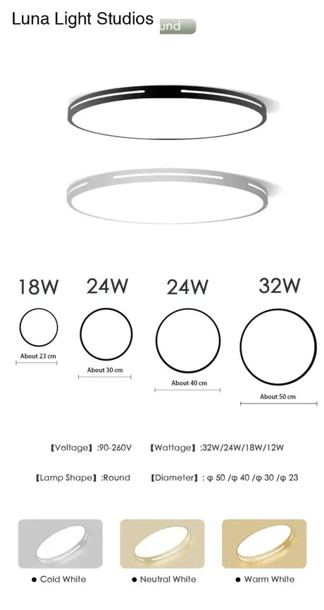 Leah -Modern Led Ceiling Light Lamp Lighting Fixture Surface Mount Flush Remote Control Dimmable
