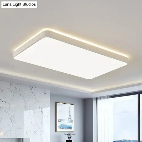 Led Acrylic Ceiling Lamp: Modern Simplicity Flush-Mounted Grey/White Warm/White Light - Bedroom