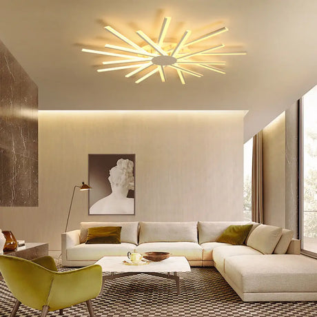 Led Acrylic Semi Flush Light For Living Room Ceiling In White 9 / Warm