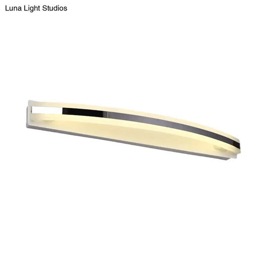 Led Acrylic Vanity Light In Chrome: Streamlined Wall Lighting Solution For Warm/White Bathroom