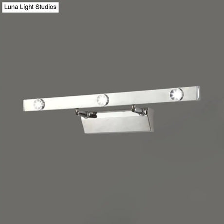 Led Bathroom Vanity Lamp With Stainless Steel Shade - Chrome Wall Light Fixture Warm/White
