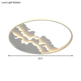 Led Bedroom Flush Light - 16’/19.5’/23.5’ Dia Ceiling Mounted Lamp In White/Black Warm/White