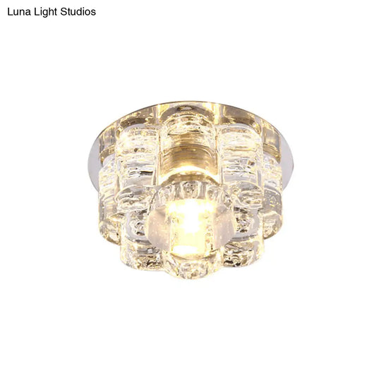 Led Blossom Flush Mount Clear K9 Crystal Ceiling Lamp For Living Room In Multi Color