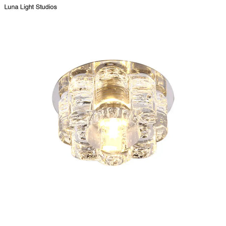 Led Blossom Flush Mount Clear K9 Crystal Ceiling Lamp For Living Room In Multi Color