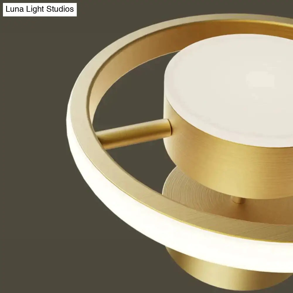 Led Ceiling Lamp With Copper Corridor