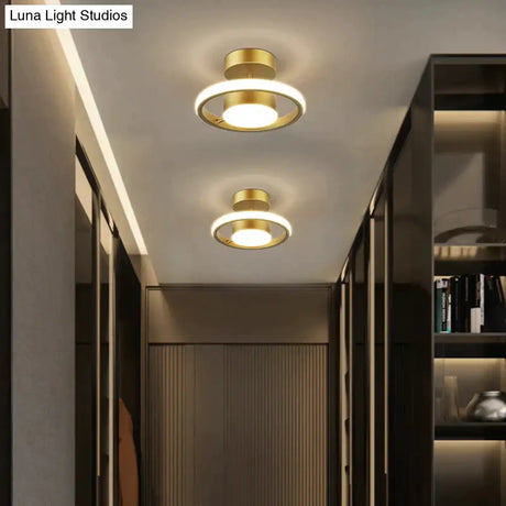 Led Ceiling Lamp With Copper Corridor
