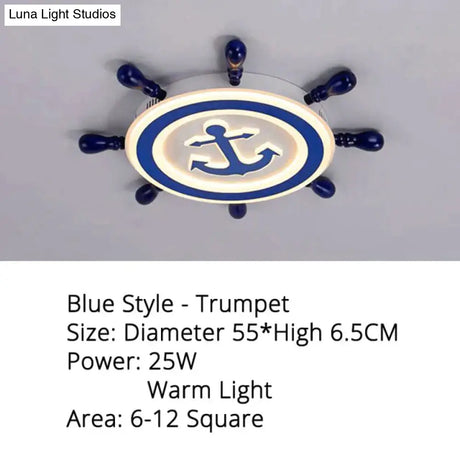 Led Ceiling Light For Study Room Bedroom Blue Color / S 55X65Cm 25W Brightness Dimmable Kids