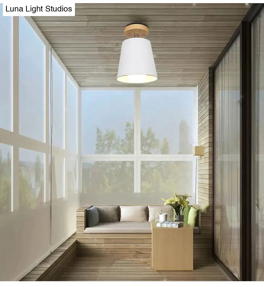 Led Ceiling Light Iron Wood Lamps Nordic Modern Lamp For Living Room Bedroom Decoration Fixture