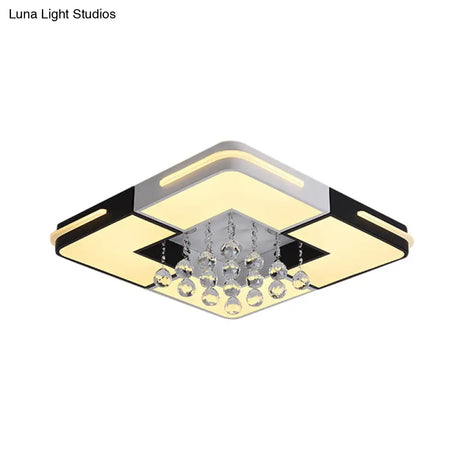 Led Ceiling Light With Crystal Ball Accent And Stepless Dimming Available In 3 Sizes White/3 Color