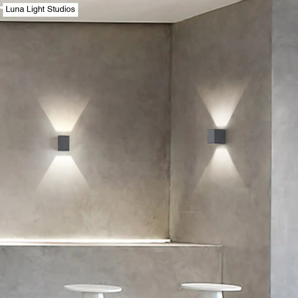 Led Cement Wall Sconce - Simple Rectangle Shape For Corridors