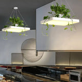 Led Chandelier Light Fixture With Acrylic Shade - Antiqued Style For Dining Room Black/White/Blue
