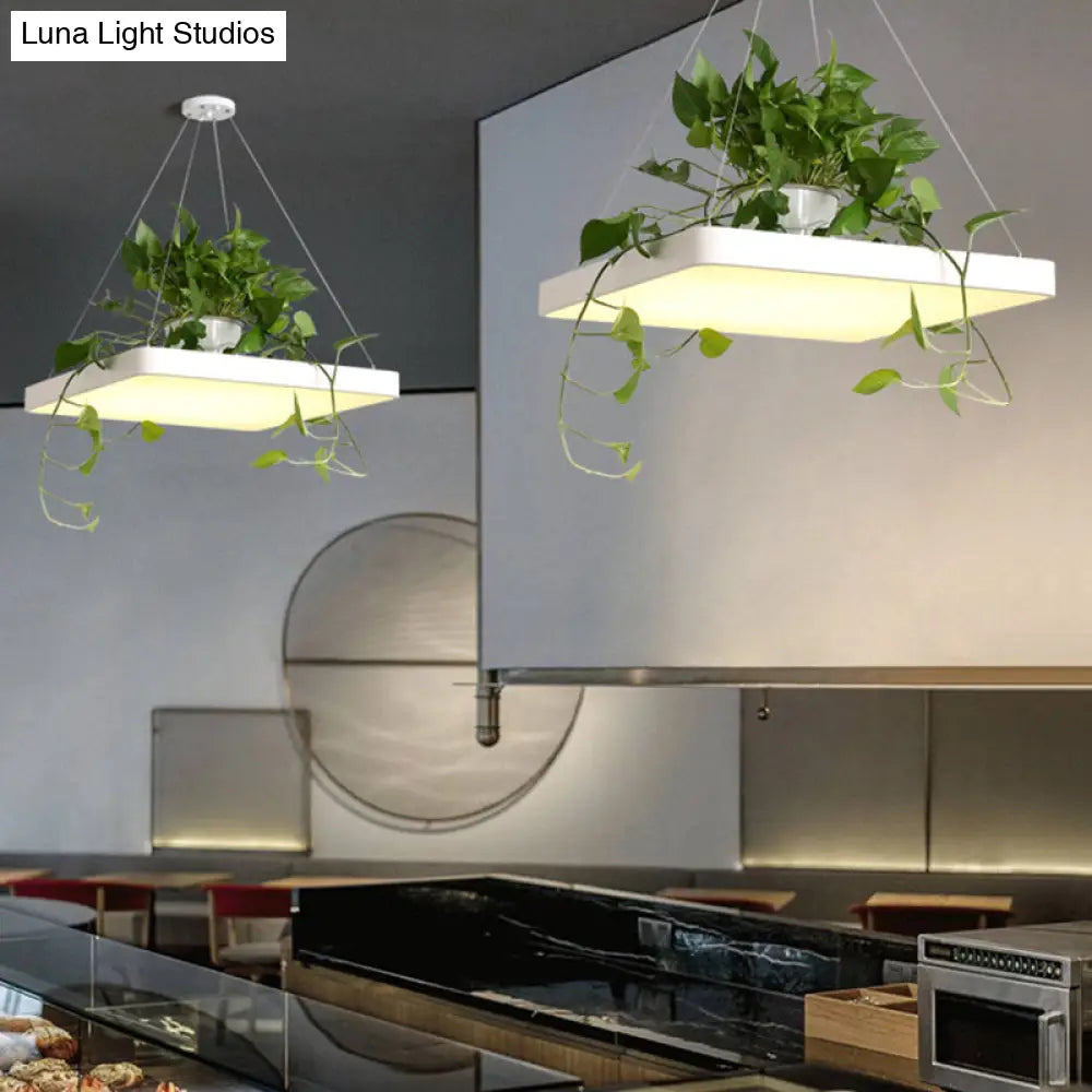 Led Chandelier Light Fixture With Acrylic Shade - Antiqued Style For Dining Room Black/White/Blue