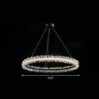 Led Circle Chandelier With Crystal Beads - Elegant Living Room Pendant Light Black / 19.5’