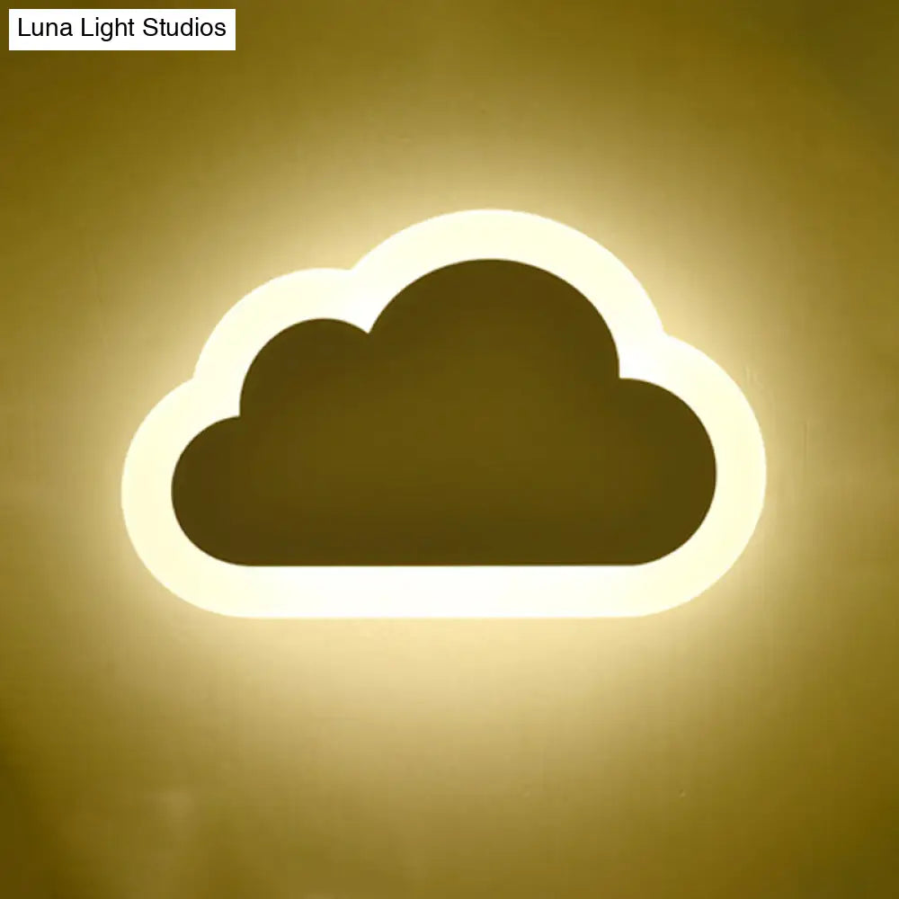 Led Cloud Wall Sconce In White For Simple Living Room Lighting