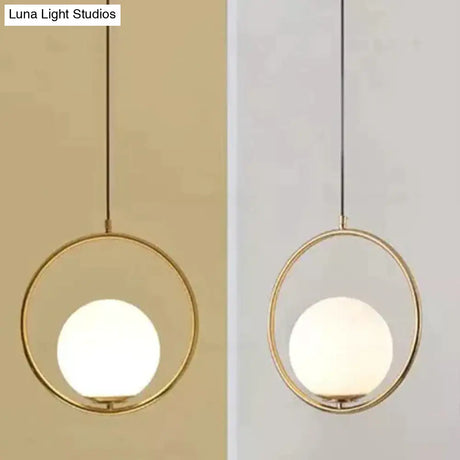 Led Creative Art Glass Ball Pendant Lights Modern Hanging Lamp E27 Black Gold Restaurant Bedroom