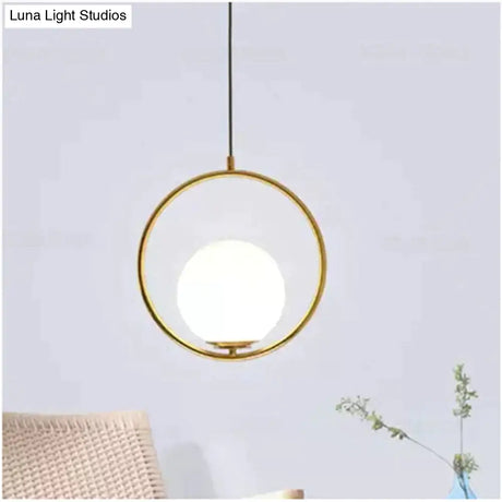 Led Creative Art Glass Ball Pendant Lights Modern Hanging Lamp E27 Black Gold Restaurant Bedroom