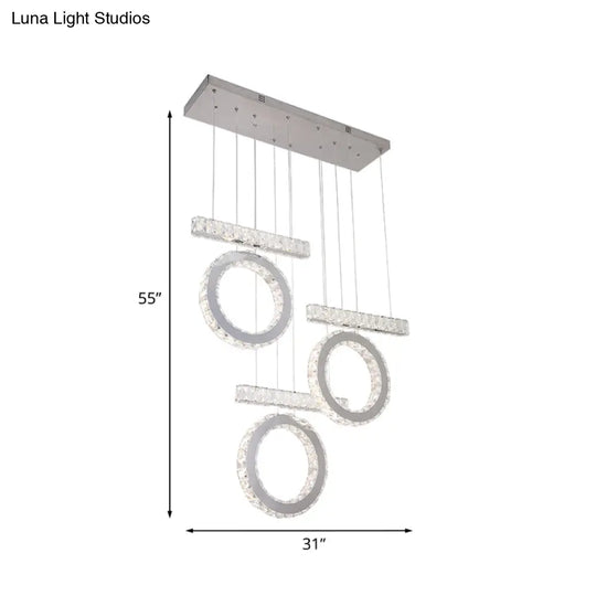 Led Crystal Pendant Light For Minimalist Table Decor