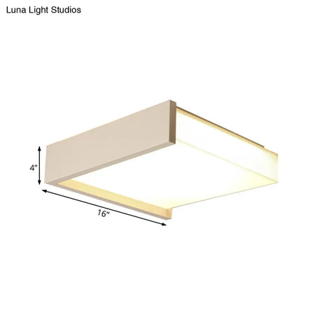 Led Flush Ceiling Light For Bedroom - 16’/19.5’ Wide Black/White With Warm/White And Brick