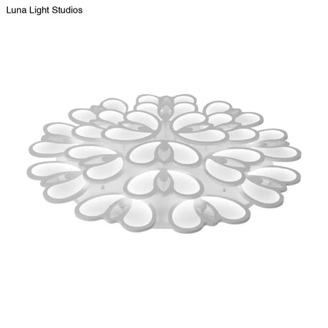 Led Flush Mount Ceiling Lamp With Acrylic Shade In Warm/White/Natural Light For Living Room