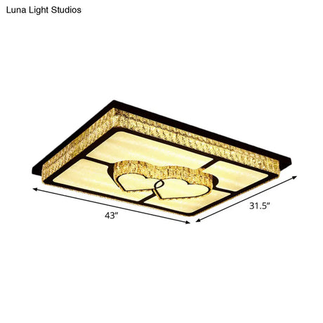 Led Flush Mount Ceiling Lamp With Clear Crystal Stainless Steel Frame - Ideal For Living Room