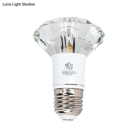 Led Flush Mount Ceiling Light With Crystal Shade - Minimalist Diamond Design