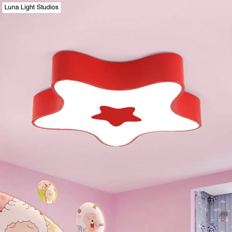 Led Flush Mount Nursery Light - Star Shade Acrylic Kids Style Fixture