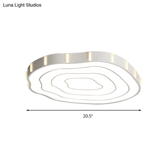 Led Hollow Tree Stump Ceiling Mount Light - Acrylic Modern Stylish Lamp (White)