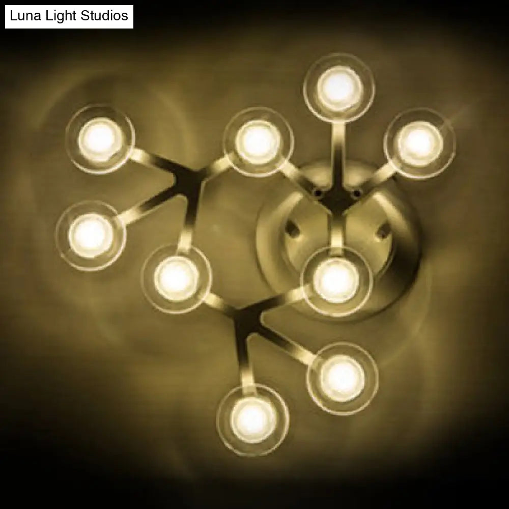 Led Kitchen Flushmount Light With Round Acrylic Shade In Warm/White - 7/9/10 Lights White Flush