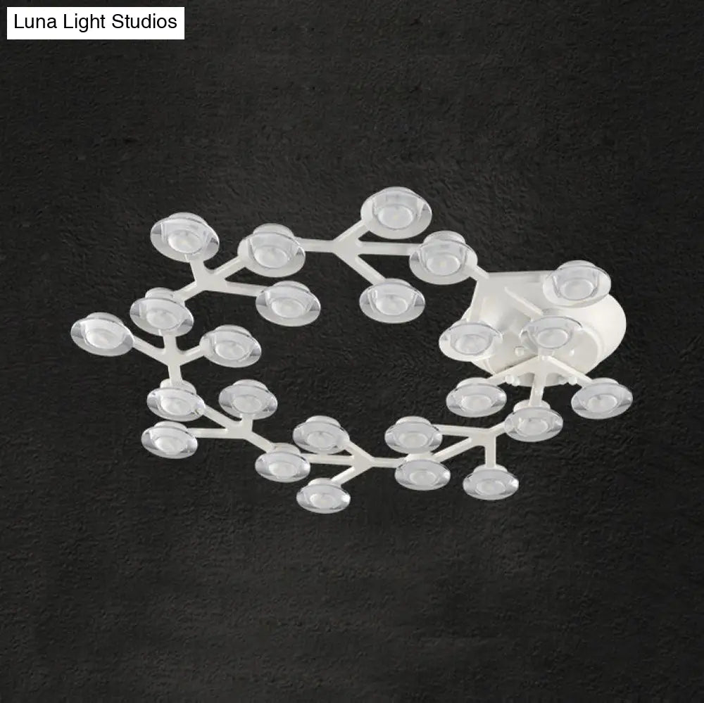Led Kitchen Flushmount Light With Round Acrylic Shade In Warm/White - 7/9/10 Lights White Flush