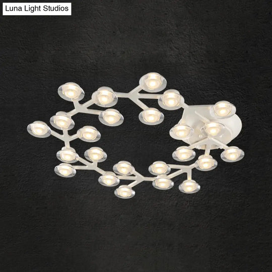 Led Kitchen Flushmount Light With Round Acrylic Shade In Warm/White - 7/9/10 Lights White Flush