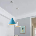 Led Macaron Cone Pendant Light For Dining Table Or Ceiling In Grey/White/Pink Blue