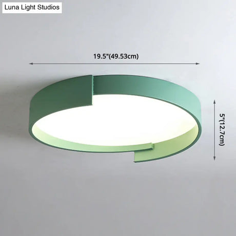 Led Macaroon Style Flush Mount Ceiling Light With Frosted Acrylic Lampshade - Nordic Bedroom Lamp