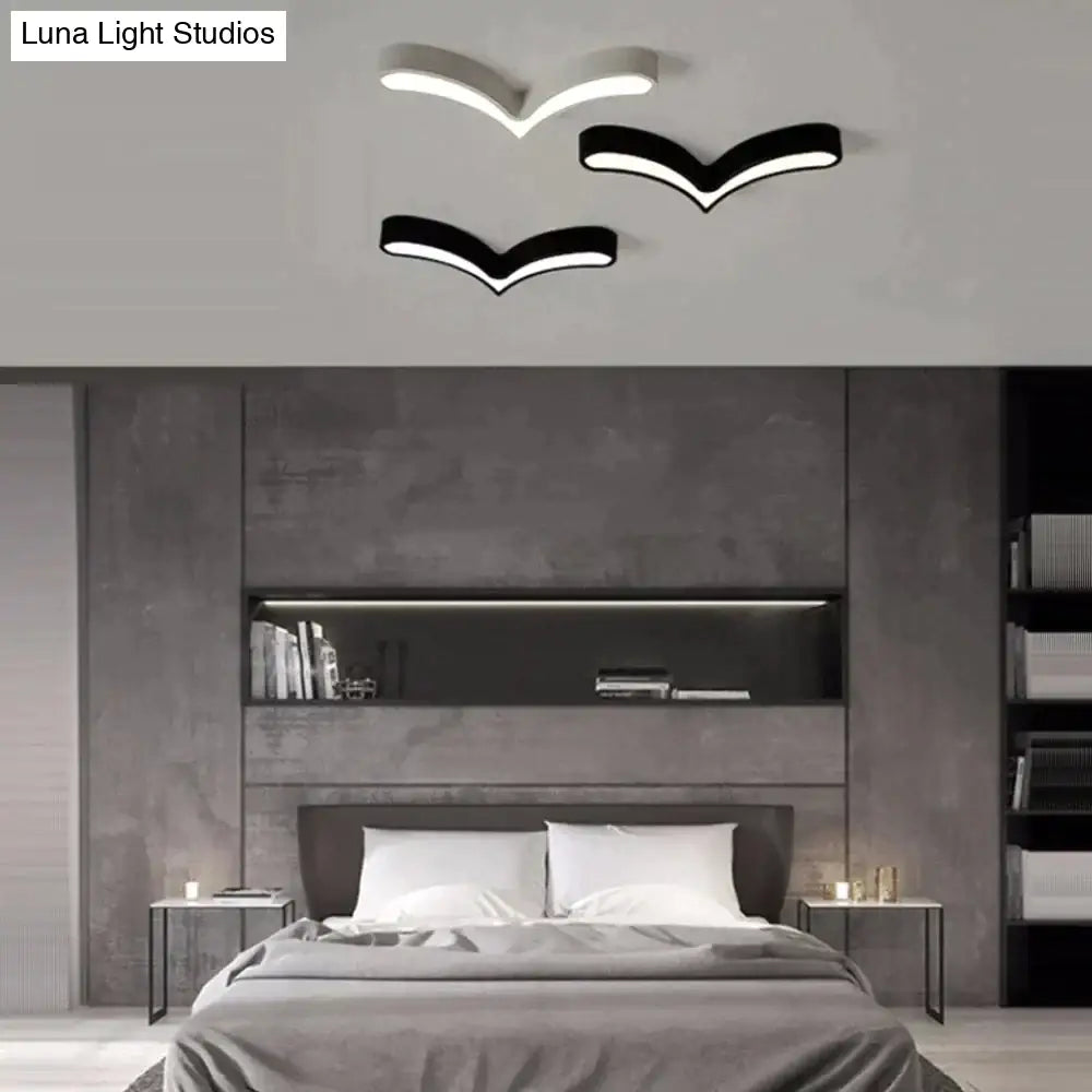 Led Modern Acryl Alloy Black White Sea Gulls Diy Lamp.led Light.ceiling Lights.led Ceiling Lamp For