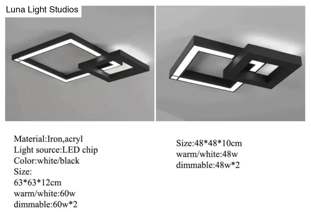 LED Modern Geometric Iron Acryl Black White LED Lamp.LED Light.Ceiling Lights.LED Ceiling Light.Ceiling Lamp For Foyer