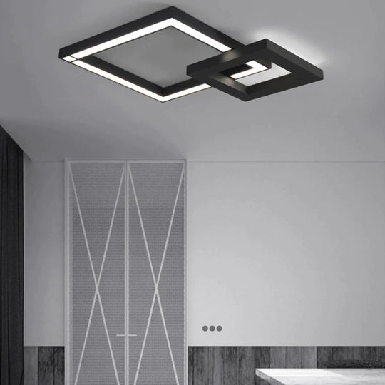 LED Moderne Geometrische Eisen Acryl Schwarz Weiß LED Lampe.LED Licht.Deckenleuchten.LED Deckenleuchte.Deckenleuchte Für Foyer Schlafzimmer