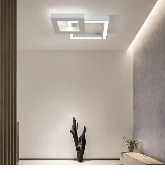 LED Moderne Geometrische Eisen Acryl Schwarz Weiß LED Lampe.LED Licht.Deckenleuchten.LED Deckenleuchte.Deckenleuchte Für Foyer Schlafzimmer