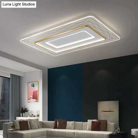Led Modern Simple Circular Square Bedroom Dining Room Ceiling Lamp Rectangle / Small Tri-Color Light