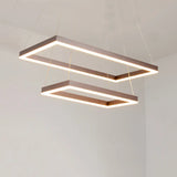 Led Multi-Layer Acrylic Bedroom Chandelier - Minimalist Suspension Pendant In Coffee With