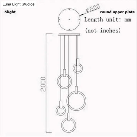 Led Nordic Wooden Iron Acryl Rings Diy Lamp Light.pendant Lights.pendant Lamp.pendant Light For