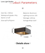 Led Outdoor Verlichting Ip65 Waterdichte Alumunim Wandlamp Tuin Villa Veranda Blaker Zwarte Kleur