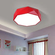 Led Parlor Flush Mount Lighting Fixture - Contemporary Red/Yellow/Green Ceiling With Acrylic Shade